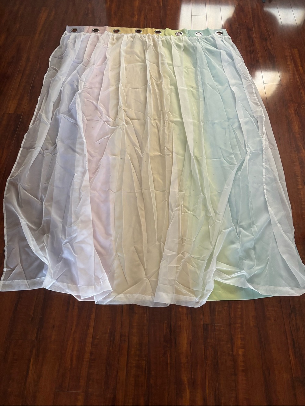 set of 2 rainbow star cut out curtains